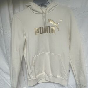Puma Cream Sweatshirt with Textured Knit and Hood